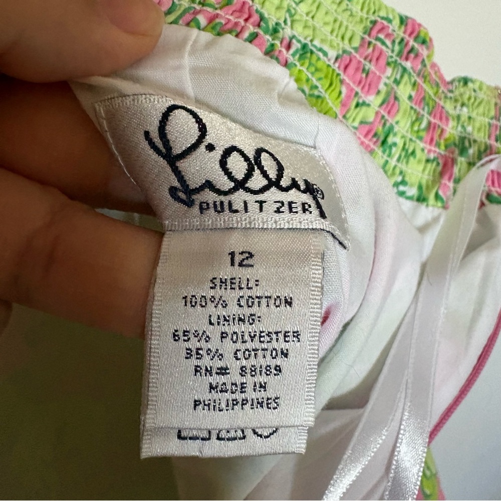Lilly Pulitzer VTG Vintage‎ Girl’s Halter Dress Pink Green Smocked Size 12 - Picture 9 of 10